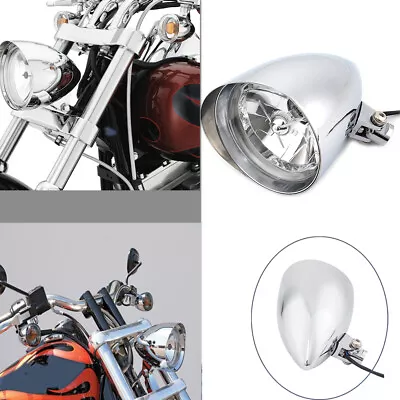 6  Motor Tri Bar Headlight Chrome For Harley Sportster Softail Chopper Bobber • $84.01
