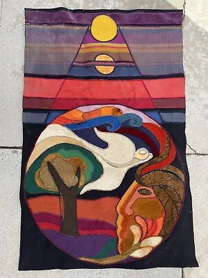 Helen Webber Tapestry  Earth Song” Mid Century Modern Textile Art • $325