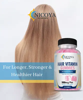 Biotin Hair Growth Gummies Thicken & Improve Hair Health Compare To SugarBear • $13