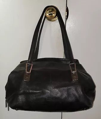 Chanel Authentic Vintage Black Leather Bowler Bowling Handbag Tote Bag Purse • $499.99