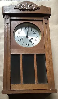 Antique German Mauthe Wall Clock With Key & Pendulum Needs Service • $225
