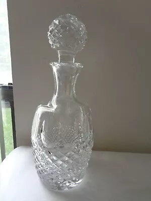 Vintage Crystal Cut Glass Liquor Decanter W/Glass Stopper 11  T • $24.95