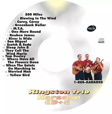 CUSTOM KARAOKE KINGSTON TRIO 17 GREAT FOLK SONGS Cdg CD+G MTA TOM DOOLEY & MORE • $39.95