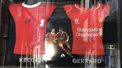 £695 • Buy Kevin Keegan & Steven Gerrard Signed And 3D Framed Liverpool Shirt Coa 