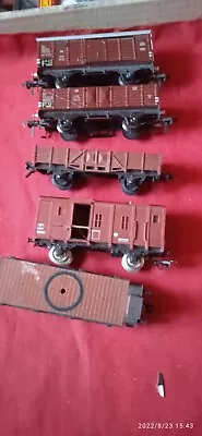 Fleischmann ? Ho/oo Gauge Tin/plastic Model Railway Wagons X 5 In V.g.c. • £19.99