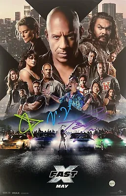 Fast & Furious ‘Fast X Vin Diesel Cena & Momoa Signed Auto 17x11 Photo With COA • $200