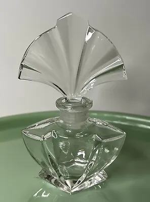Vintage Perfume Decanter Bottle With Stopper Hand Cut Crystal Art Deco • $15