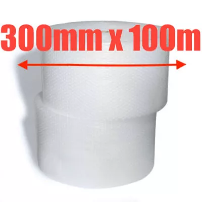 2 X BUBBLE WRAP 300MM X 100 METERS CUSHIONING QUALITY BUBBLE LONG ROLL • £13.95