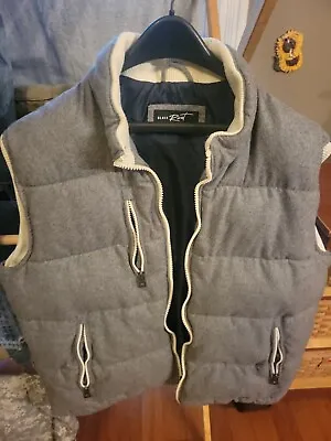 Black Rivet Puffy Vest Gray With White Mens XL Zippered Dressy Vest Down • $25