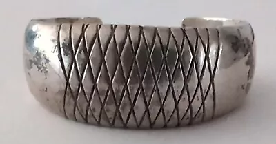 Vintage Navajo Gene & Martha Jackson Sterling Cuff Bracelet SIGNED • £142.51