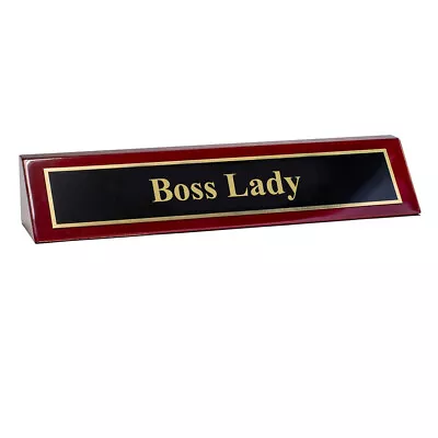 Piano Finished Rosewood Novelty Desk Name Plate 'Boss Lady' 2 X 8  • $21.99
