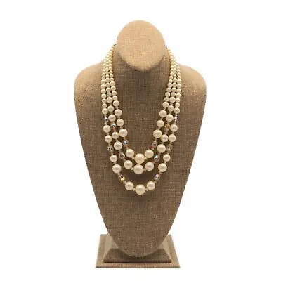 1960's Vintage Tammey Jewels Acrylic & Glass AB Beaded 20 Inch Fashion Necklace • $24.99