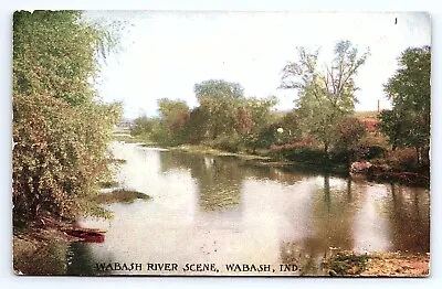 Postcard Wabash River Scene Wabash Indiana IN C.1908 • $4.75