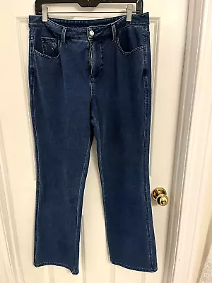 Sz 8 - DREAM JEANNES By Quacker Factory - Blue Jeans Rhinestone Stretch • $10