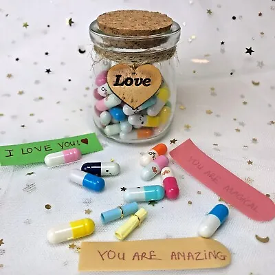 50 Reasons Why I Love You Messages Capsules In A Glass Bottle Personalized Tag • $14.96