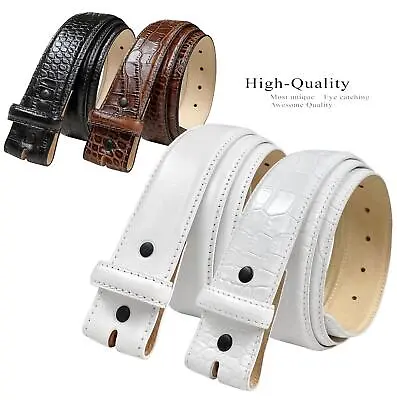 Italian Calfskin Genuine Leather Dress Belt Strap With Snaps Fits 1-1/2  Buckle • $25