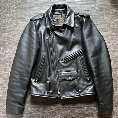 Vanson Riders Leather Double Jacket 38 Size Black Men's • $439