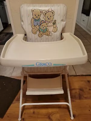 Vintage Retro 1985 Graco Metal & Plastic Vinyl Bear High Chair Pre-owned Nice! • $90