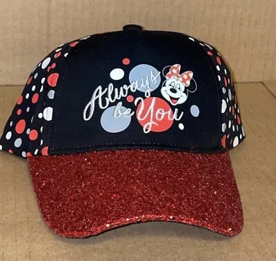 Disney Parks Minnie Mouse Polka Dot GLITTER HAT YOUTH NEW • $8.98