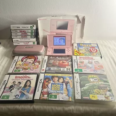 Nintendo DS Lite - Pink With 13 Games Case Box. No Charger. Working Conditions • $140