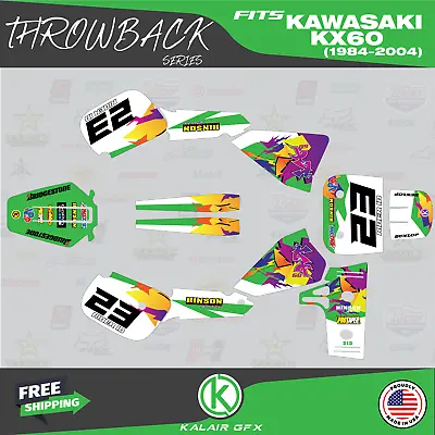 Graphics Kit For KAWASAKI KX60 (1984-2021) THROWBACK-NUMBERS • $74.99