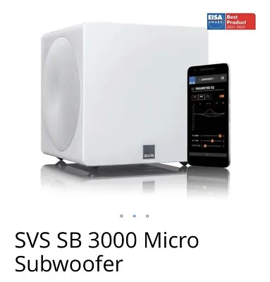 SVS 3000 Micro Subwoofer - White  Gloss Active Powered Compact 8  Subwoofer • £695