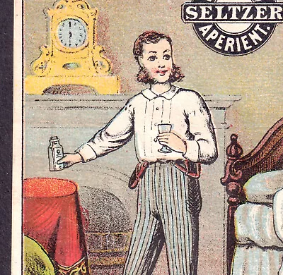 Seltzer  Equal To Hour Walk / Draft Of Morning Dew  Tarrant Victorian Trade Card • $19.50