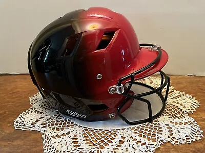 Schutt Senior OSFM Red Black Baseball Softball  Batters Guard Helmet Size 7-7.5 • $35.95