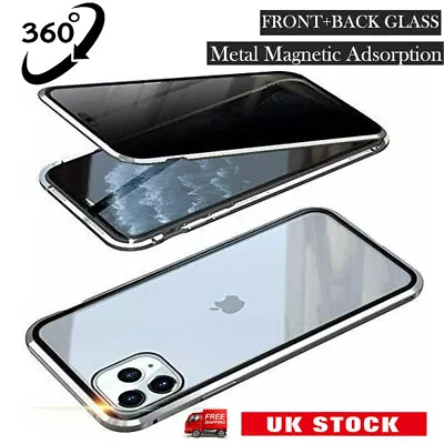 Magnetic 360° FRONT+ BACK GLASS Phone Case For IPhone 12 13 14 15 PRO MAX XR 7 8 • £5.99