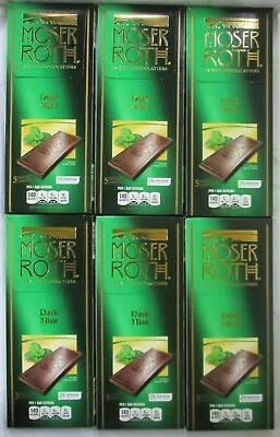 6 Moser Roth Premium Chocolate Dark Mint 5-bar 4.4-oz Packs • $21.99