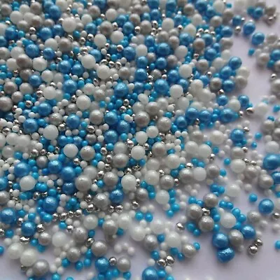 £3.25 • Buy Frozen Ice Bubbles Mix Christmas Cupcake Sprinkles Cake Decorations Xmas Toppers