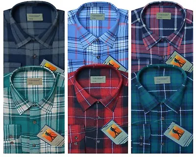 Mens Yarn Dyed Lumberjack Check Brushed 100% Cotton Work Shirt By Tom Hagan • £9.95