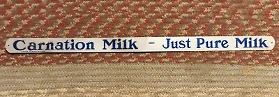 Vintage Carnation Just Pure Milk - Farm Crate Box Display Metal Sign Tag  • $22.40