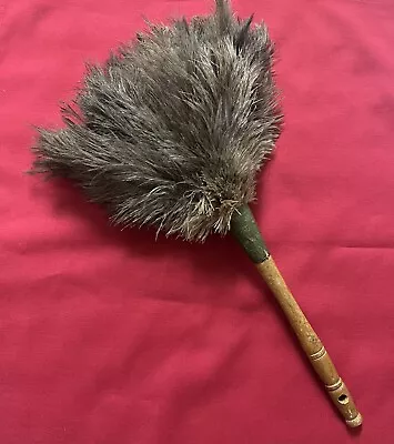 Vintage Ostrich Feather Duster W/ Wooden Handle 16” Long FREE SHIP In US! • $30