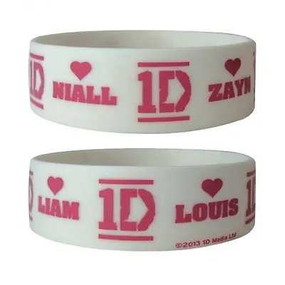 £3.06 • Buy One Direction 'Members' White Wristband Gummy Band Unisex Accessories New Gift