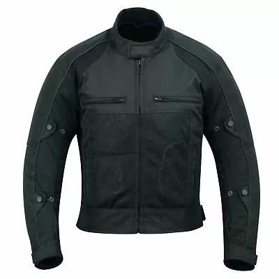 BLACK Motorcycle Motorbike Summer Mesh Breathable CE Armour Biker Jacket • $159.99