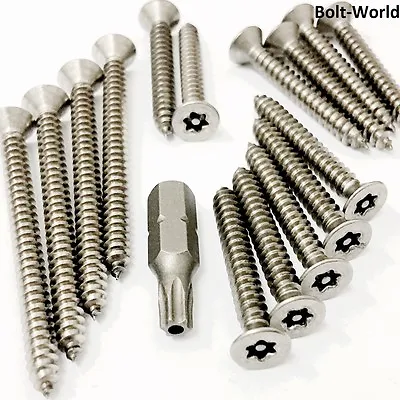 A2 Stainless Steel Countersunk Torx Lobe Pin Self Tapping Security Screws Bolts • £4.56