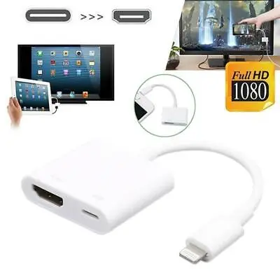1080 HDMI Digital Cable Adapter For IPad IPhone X 6 7 8 Plus 11 12 IPad To TV • £7.99