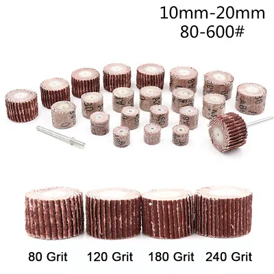 Sanding Sandpaper Flap Wheel Disc 10mm-20mm 80-600 Grit Rotary Tools For Dremel • $61.35