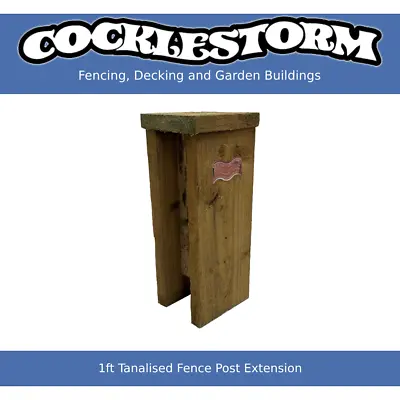 1ft Tanalised Timber/Concrete Garden Fence Panel Post Extension • £10