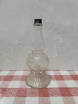 VINTAGE ANTIQUE 5.75   Empty PERFUME BOTTLE With METAL SCREW TOP COVER • $10