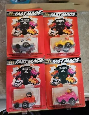 Vintage McDonalds (1985) FAST MACS Set Of 4 Pull Back Cars Happy Meal Toys • $14.99