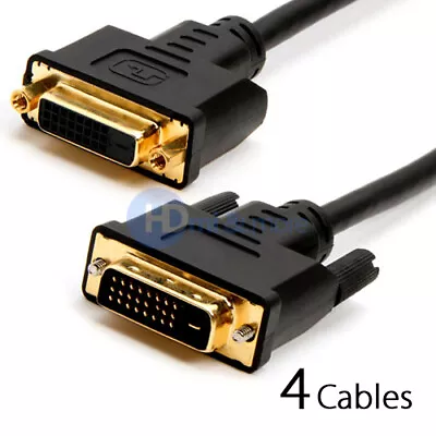4x 15 FT DVI-D Male To DVI-D Female M/F Extension Cable For Monitor HDTV PC TV • $38.09