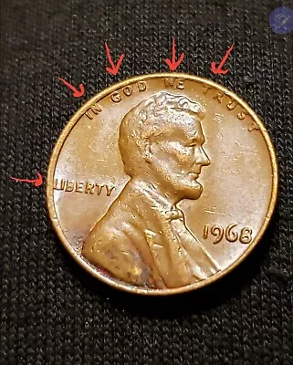 1968 Lincoln Penny No Mint Mark. Errors On Top Rim &  L  On Edge & More. Rare! • $274.75