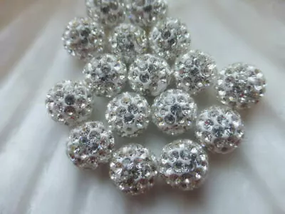£2.69 • Buy 6mm Small Hole Premium Shamballa Crystal Pave Clay Disco Ball Round Beads