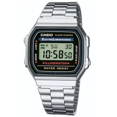 £11.97 • Buy Genuine CASIO Retro Classic Unisex Digital Steel SILVER T Watch- A168WG-9EF
