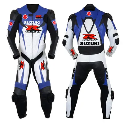Suzuki GSXR Motorcycle Leather Suit MotoGp Sports Motorbike Cowhide Leather Suit • $260.95