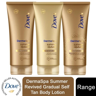 £12.99 • Buy 3 Pack Dove DermaSpa Summer Revived Gradual Self Tan Body Lotion, 200ml