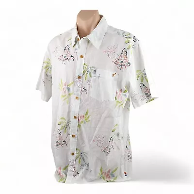 Golden Breed Loud Bright Men's Hawaiian Mambo Style Linen Shirt Size Large L • $59.99