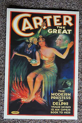 Carter The Great Magician Poster #1 1926 The Modern Priestess Of Delphi  • $7